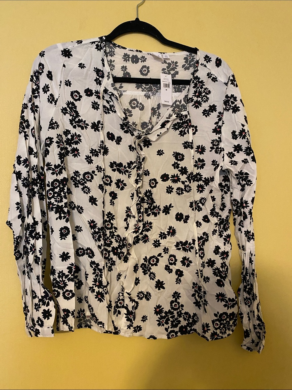 GAP Factory White Floral Button-Front Blouse